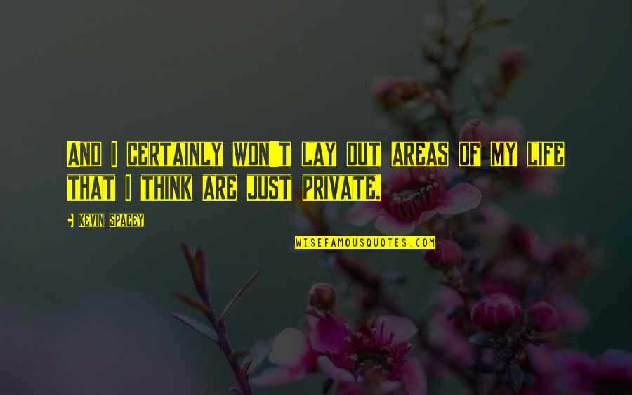 Private Life Private Quotes By Kevin Spacey: And I certainly won't lay out areas of