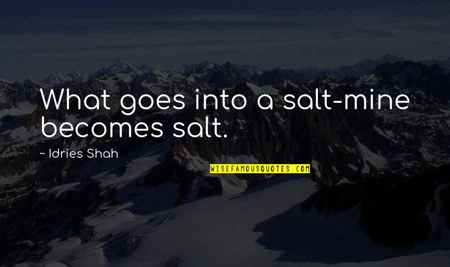 Private Lives Of Pippa Lee Quotes By Idries Shah: What goes into a salt-mine becomes salt.