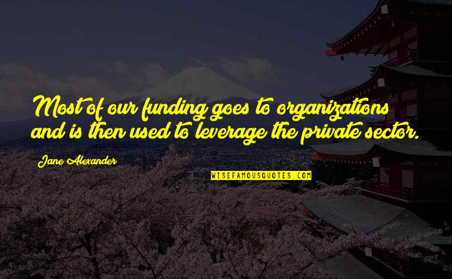 Private Quotes By Jane Alexander: Most of our funding goes to organizations and
