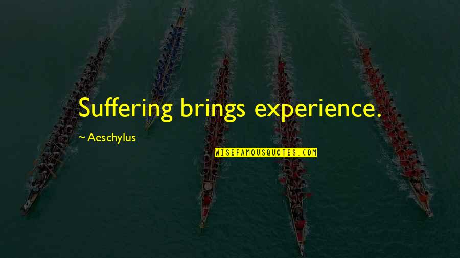 Privateer Quotes By Aeschylus: Suffering brings experience.