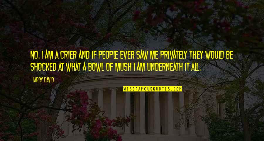 Privately Quotes By Larry David: No, I am a crier and if people Privately Quotes By Larry David: No, I am a crier and if people