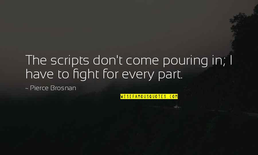 Privatism Quotes By Pierce Brosnan: The scripts don't come pouring in; I have