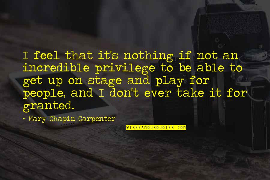 Privilege Quotes By Mary Chapin Carpenter: I feel that it's nothing if not an