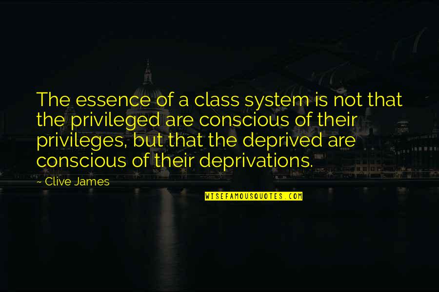 Privileged Class Quotes By Clive James: The essence of a class system is not