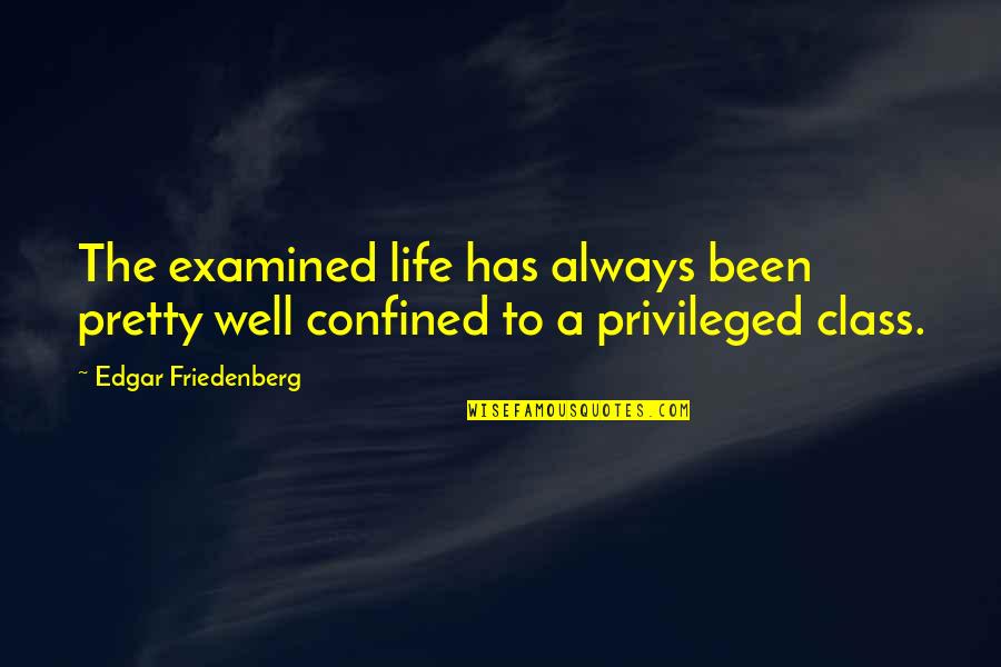 Privileged Class Quotes By Edgar Friedenberg: The examined life has always been pretty well