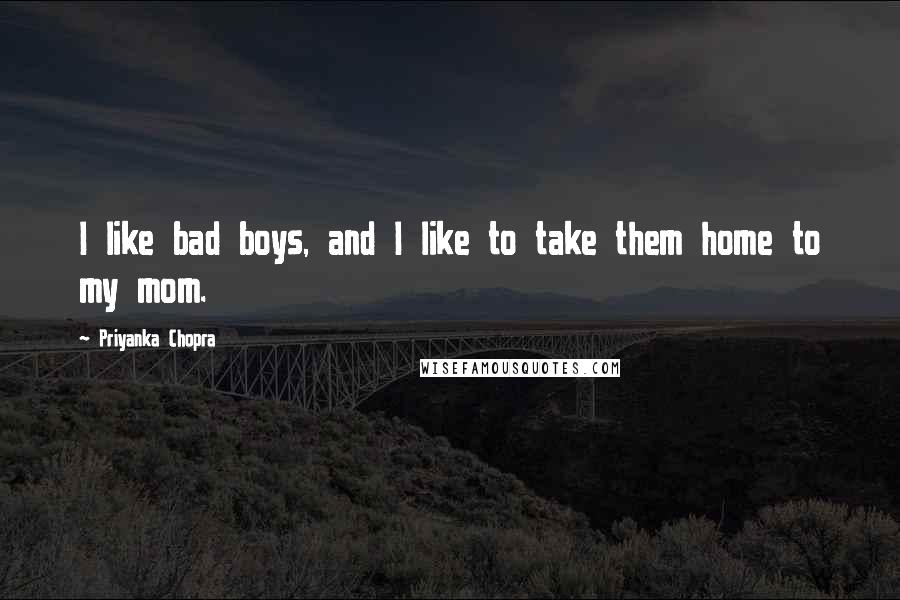 Priyanka Chopra quotes: I like bad boys, and I like to take them home to my mom.
