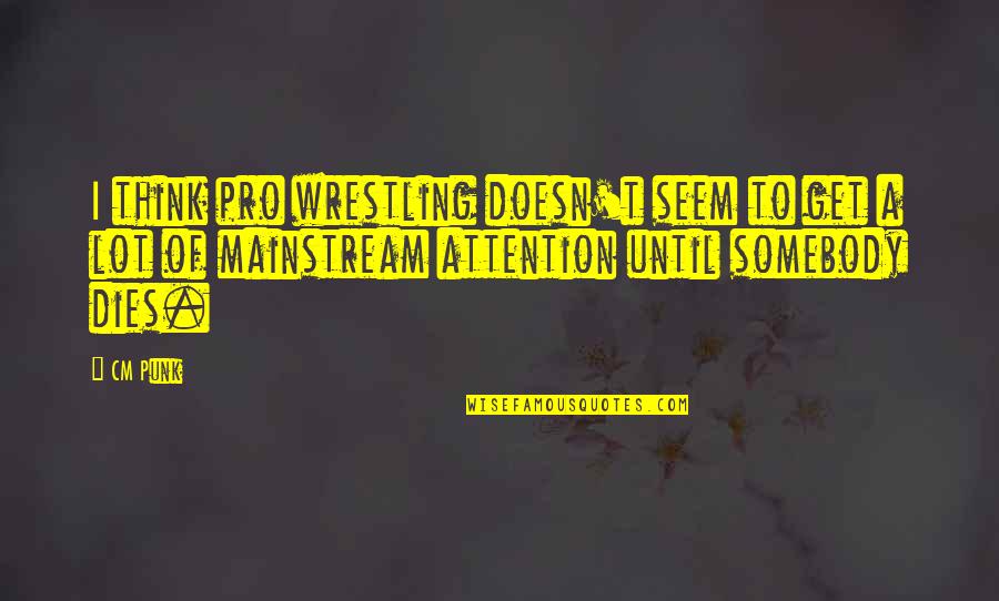 Pro Wrestling Quotes By CM Punk: I think pro wrestling doesn't seem to get