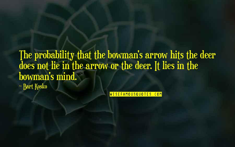 Probability Quotes By Bart Kosko: The probability that the bowman's arrow hits the