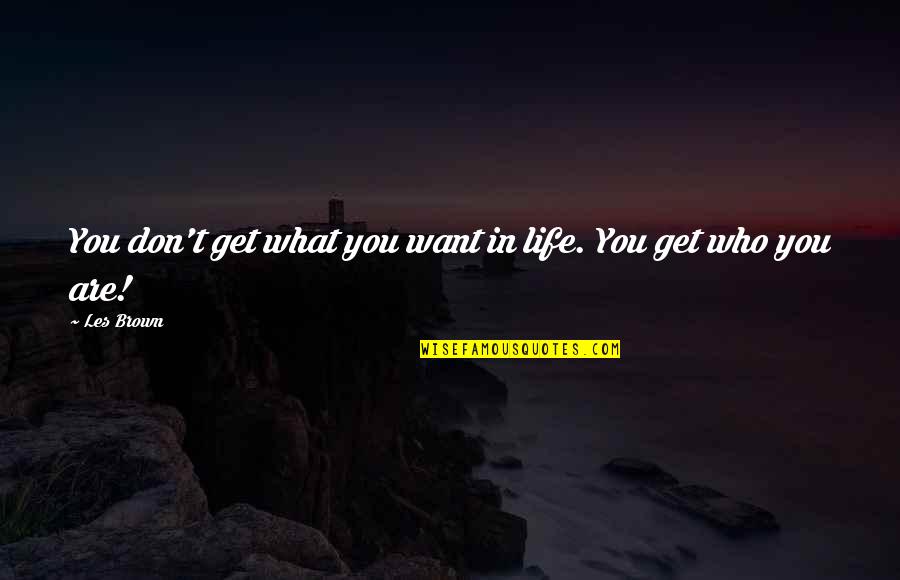 Probaby Obat Quotes By Les Brown: You don't get what you want in life.