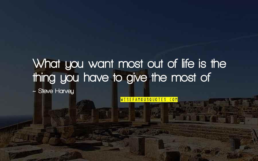 Probherbs Quotes By Steve Harvey: What you want most out of life is