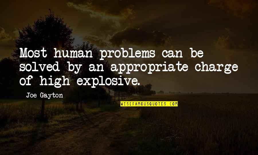 Problem Can Be Solved Quotes By Joe Gayton: Most human problems can be solved by an