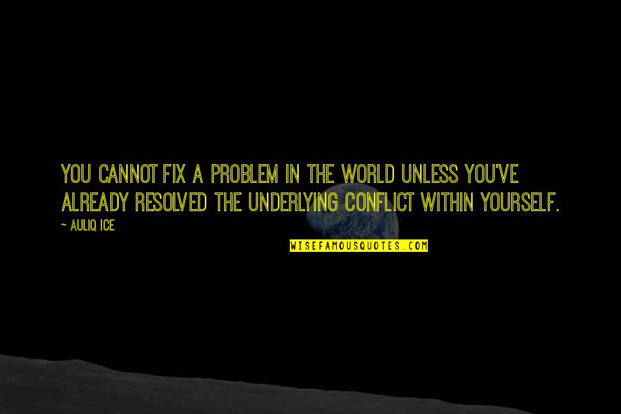 Problem Resolution Quotes By Auliq Ice: You cannot fix a problem in the world