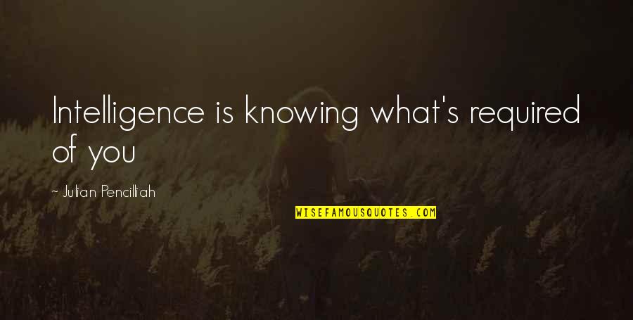 Problem Solving In Math Quotes By Julian Pencilliah: Intelligence is knowing what's required of you