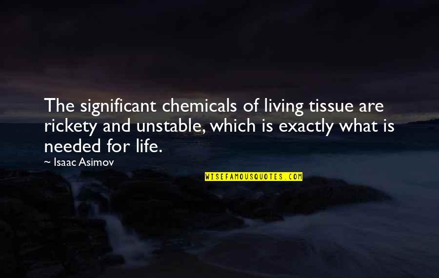 Problemi Di Quotes By Isaac Asimov: The significant chemicals of living tissue are rickety