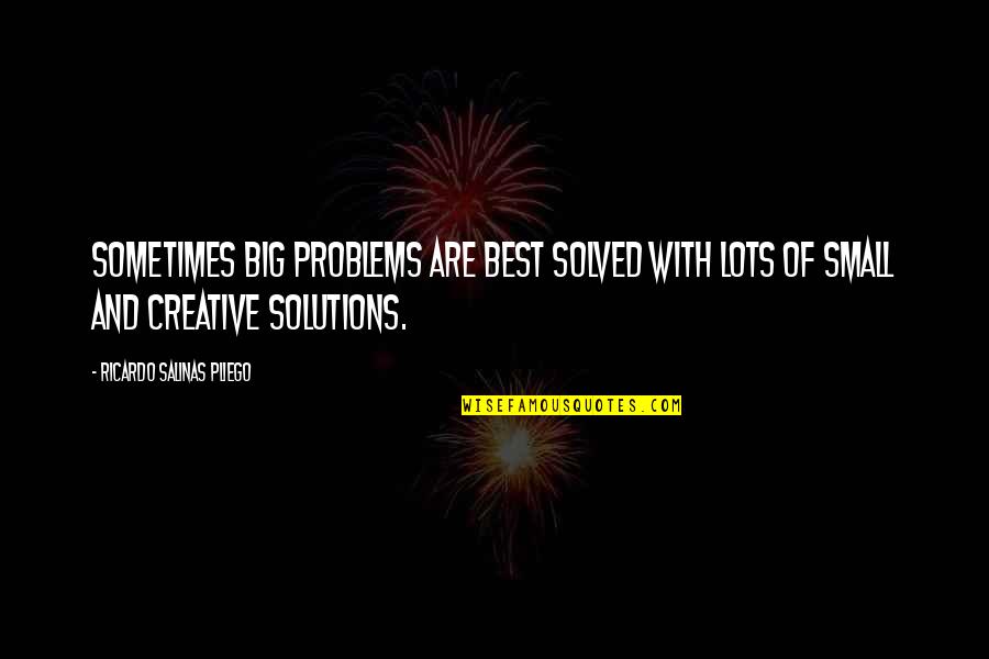 Problems And Solutions Quotes By Ricardo Salinas Pliego: Sometimes big problems are best solved with lots