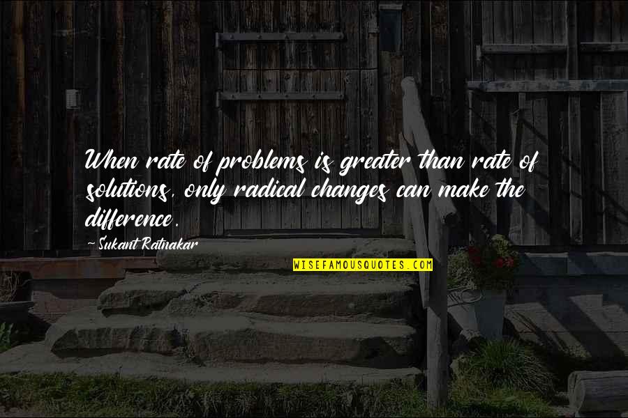 Problems Solutions Quotes By Sukant Ratnakar: When rate of problems is greater than rate