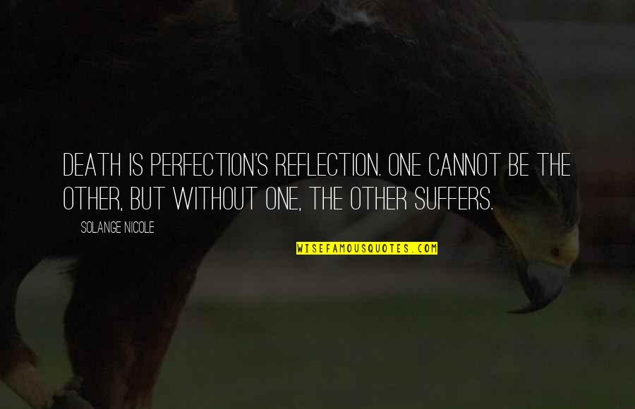 Proboscis Monkey Quotes By Solange Nicole: Death is Perfection's reflection. One cannot be the