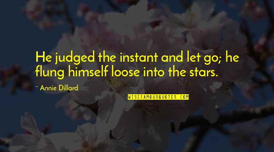 Procesos Termodinamicos Quotes By Annie Dillard: He judged the instant and let go; he