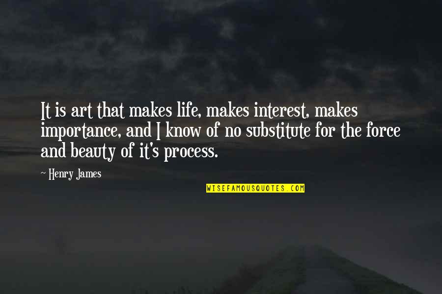 Process Art Quotes By Henry James: It is art that makes life, makes interest,