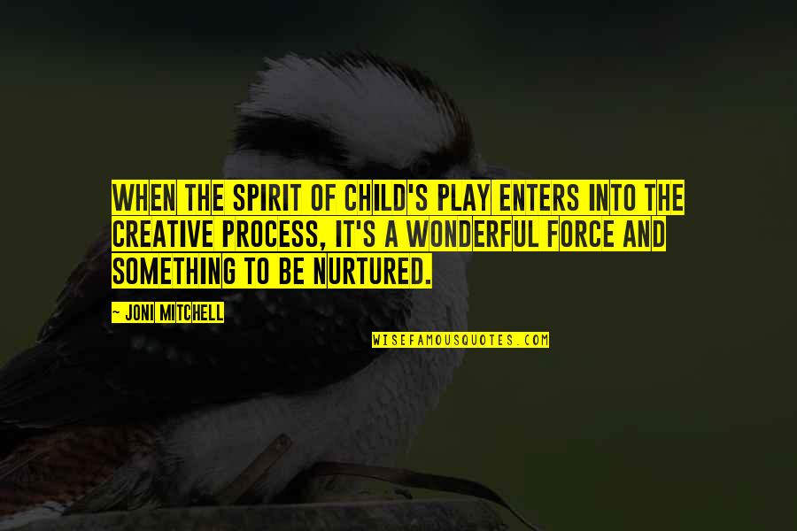 Process Of Art Quotes By Joni Mitchell: When the spirit of child's play enters into