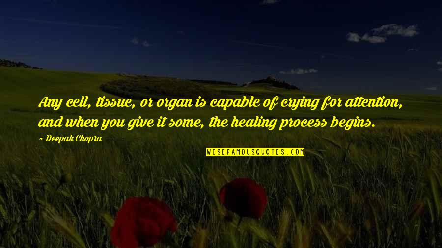 Process Of Healing Quotes By Deepak Chopra: Any cell, tissue, or organ is capable of