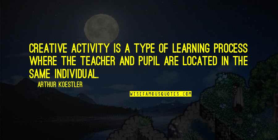 Process Of Learning Quotes By Arthur Koestler: Creative activity is a type of learning process