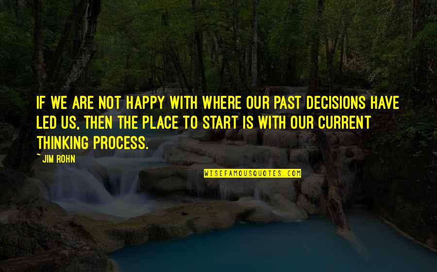 Process Of Our Thinking Quotes By Jim Rohn: If we are not happy with where our