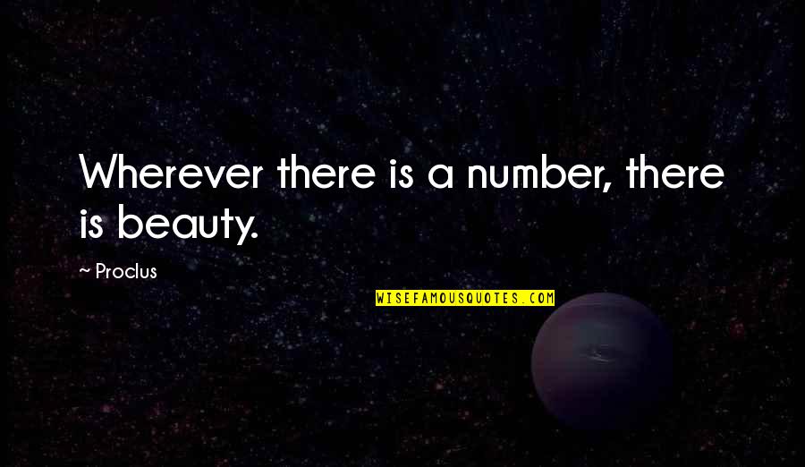 Proclus Quotes By Proclus: Wherever there is a number, there is beauty.