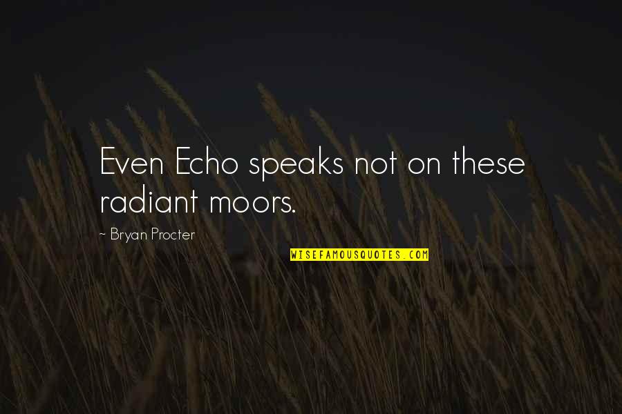 Procter Quotes By Bryan Procter: Even Echo speaks not on these radiant moors.