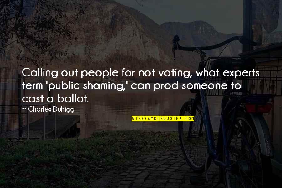 Prod Quotes By Charles Duhigg: Calling out people for not voting, what experts