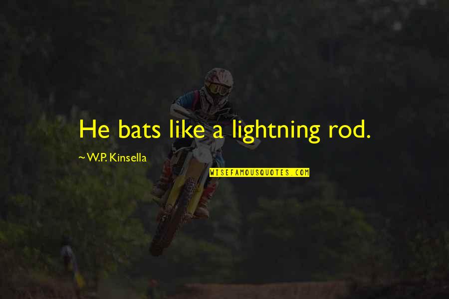 Prodaniuk Barbara Quotes By W.P. Kinsella: He bats like a lightning rod.