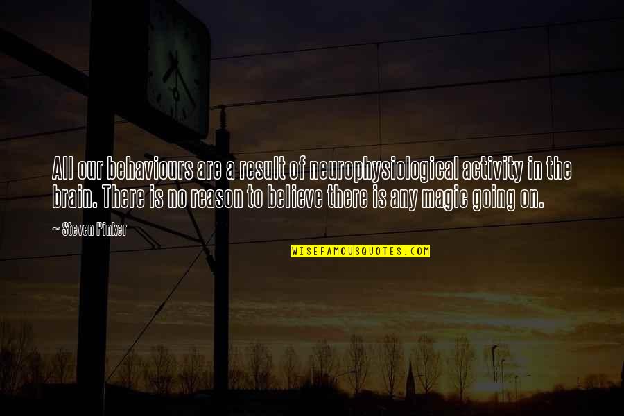 Prodanova Quotes By Steven Pinker: All our behaviours are a result of neurophysiological Prodanova Quotes By Steven Pinker: All our behaviours are a result of neurophysiological