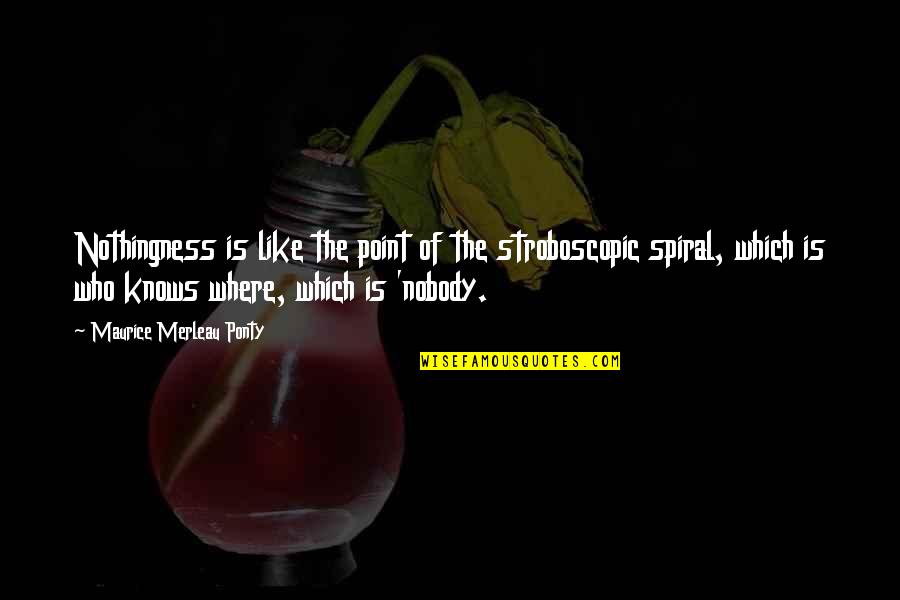 Prodigal Sons Quotes By Maurice Merleau Ponty: Nothingness is like the point of the stroboscopic Prodigal Sons Quotes By Maurice Merleau Ponty: Nothingness is like the point of the stroboscopic