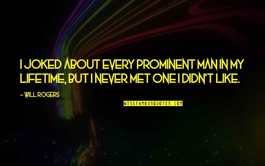 Prodigium Medicine Quotes By Will Rogers: I joked about every prominent man in my
