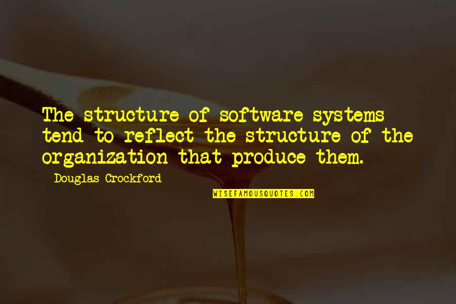 Produce Quotes By Douglas Crockford: The structure of software systems tend to reflect