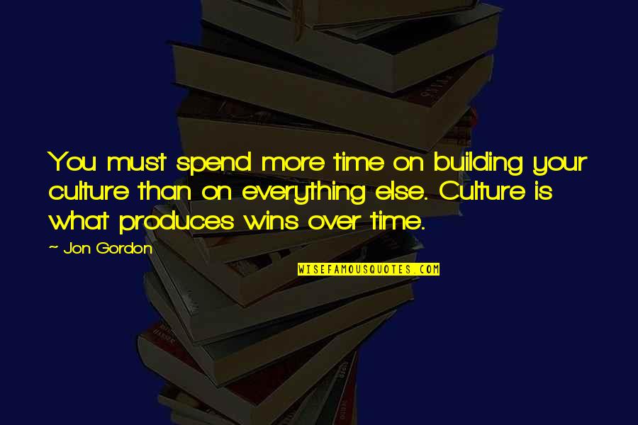 Produces Quotes By Jon Gordon: You must spend more time on building your