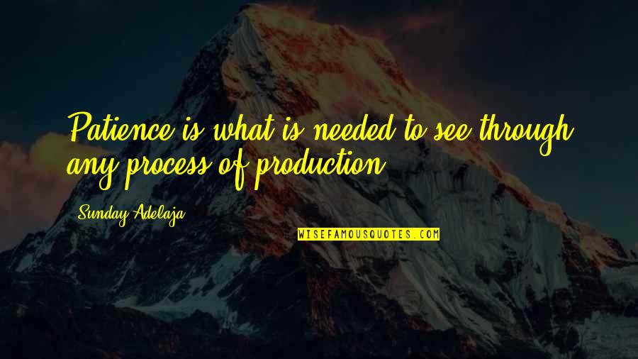 Production Quotes Quotes By Sunday Adelaja: Patience is what is needed to see through
