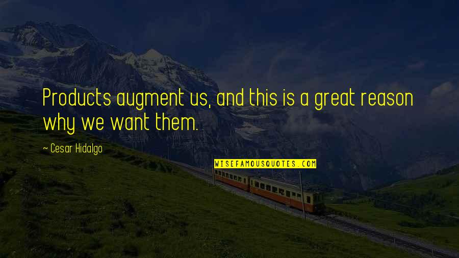 Products Quotes By Cesar Hidalgo: Products augment us, and this is a great