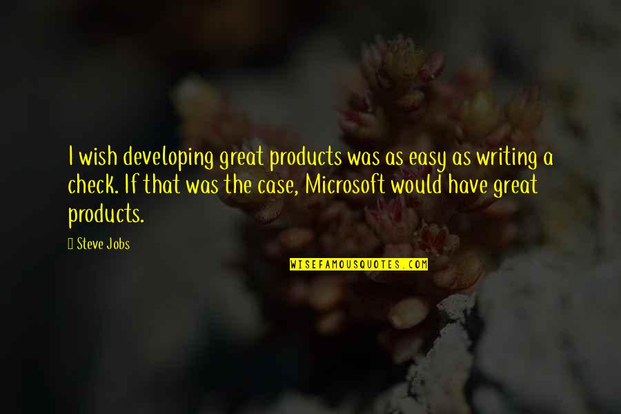 Products Quotes By Steve Jobs: I wish developing great products was as easy