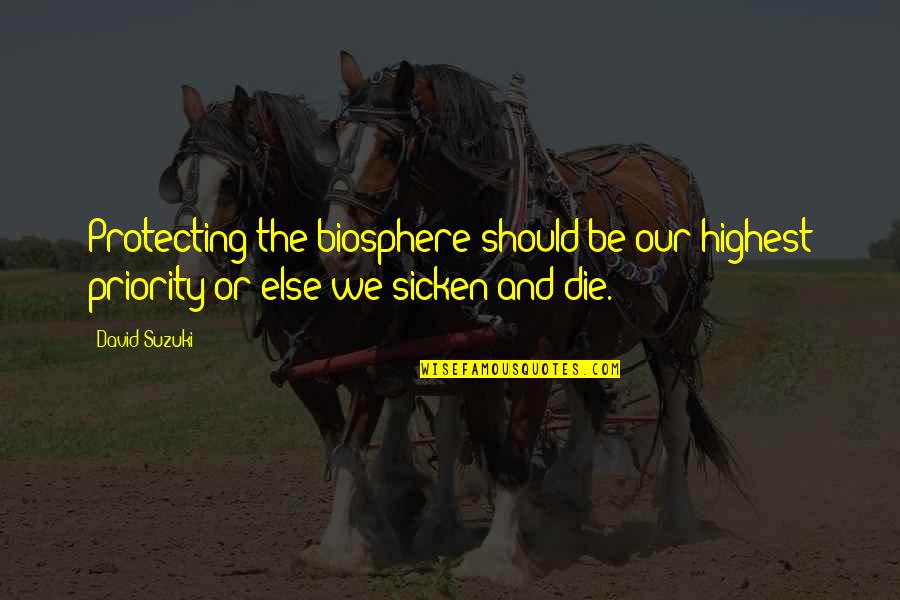 Produzir Sinonimo Quotes By David Suzuki: Protecting the biosphere should be our highest priority
