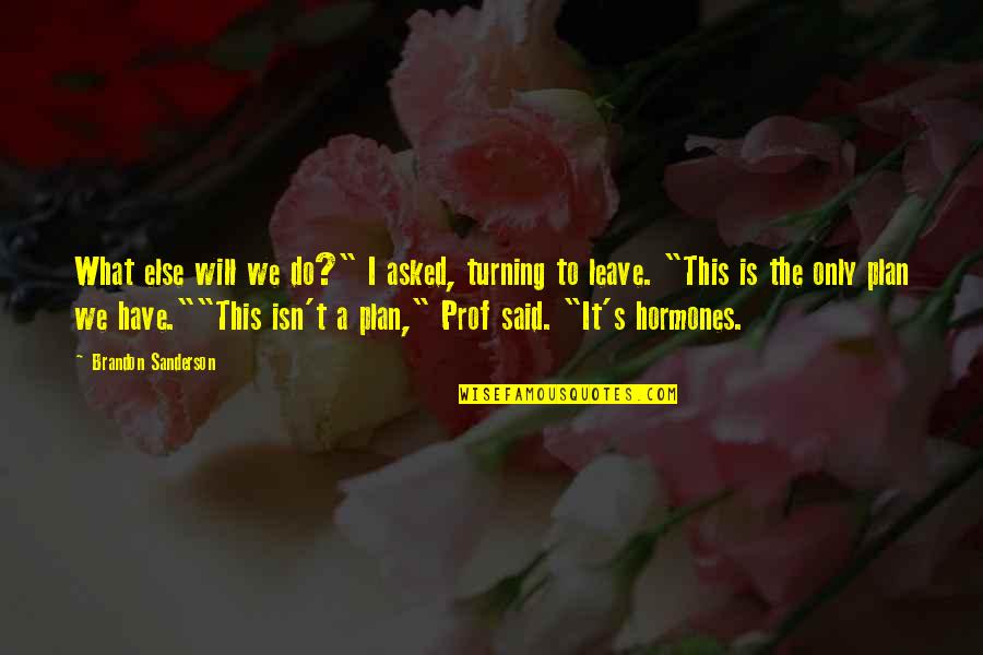 Prof Quotes By Brandon Sanderson: What else will we do?" I asked, turning