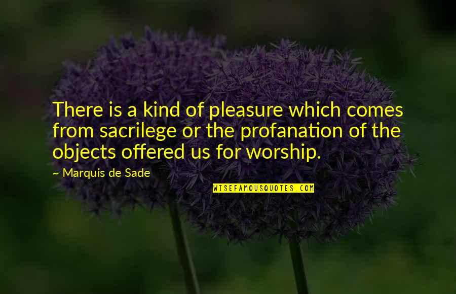Profanation Quotes By Marquis De Sade: There is a kind of pleasure which comes