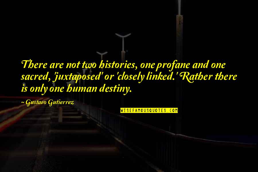 Profane Quotes By Gustavo Gutierrez: There are not two histories, one profane and Profane Quotes By Gustavo Gutierrez: There are not two histories, one profane and
