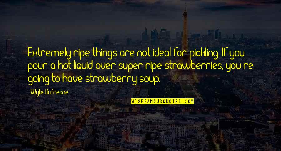 Profanity Is Bad Quotes By Wylie Dufresne: Extremely ripe things are not ideal for pickling.