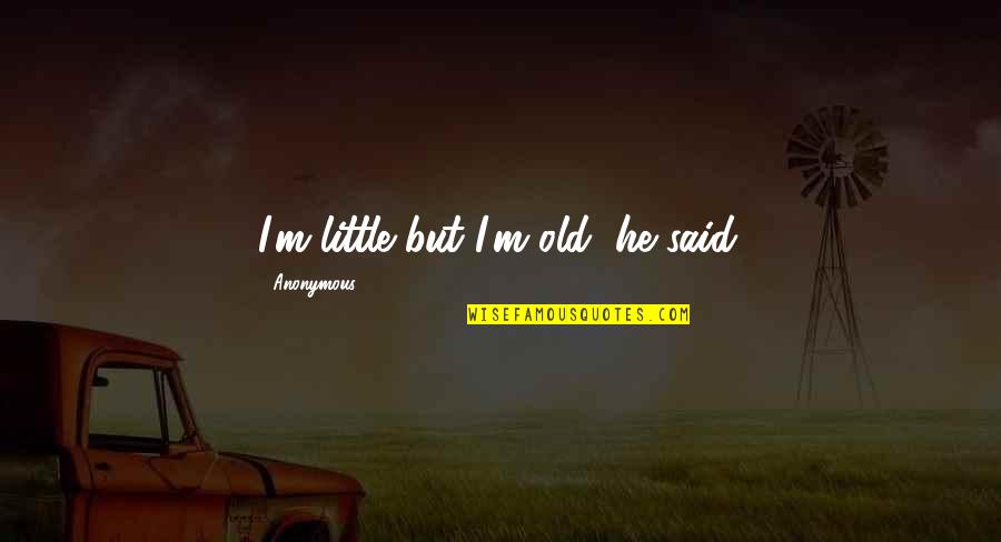 Professional Aspiration Quotes By Anonymous: I'm little but I'm old, he said. Professional Aspiration Quotes By Anonymous: I'm little but I'm old, he said.