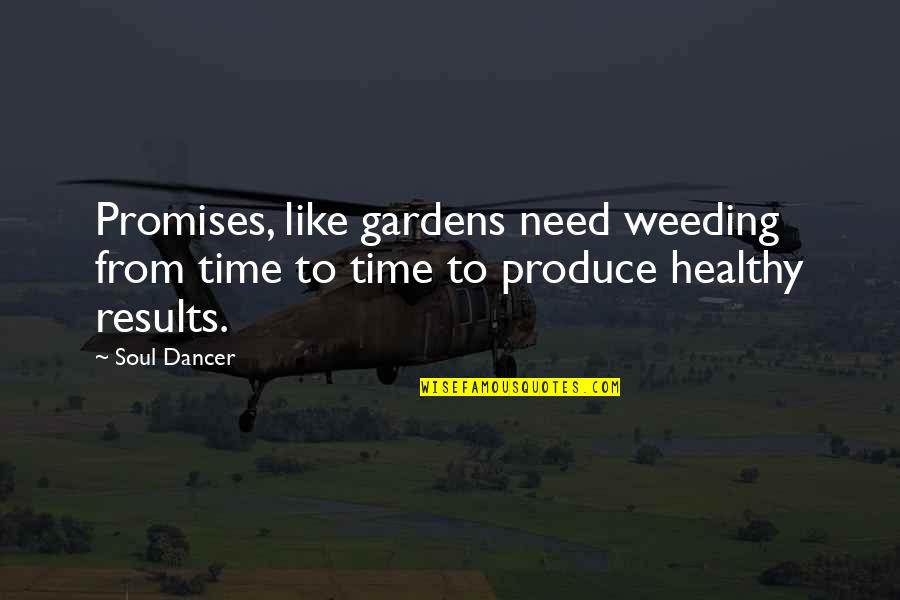 Professional Growth And Development Quotes By Soul Dancer: Promises, like gardens need weeding from time to