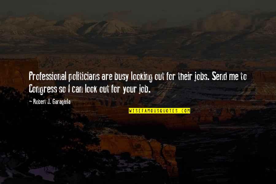 Professional Job Quotes By Robert J. Garagiola: Professional politicians are busy looking out for their