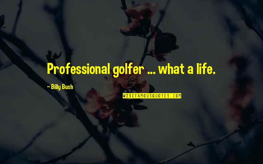 Professional Life Quotes By Billy Bush: Professional golfer ... what a life.