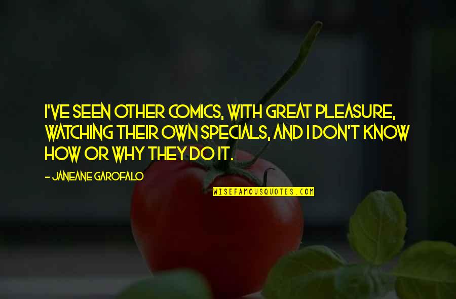 Professional Mask Quotes By Janeane Garofalo: I've seen other comics, with great pleasure, watching