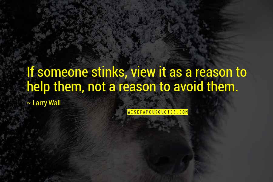 Professional Wrestlers Quotes By Larry Wall: If someone stinks, view it as a reason